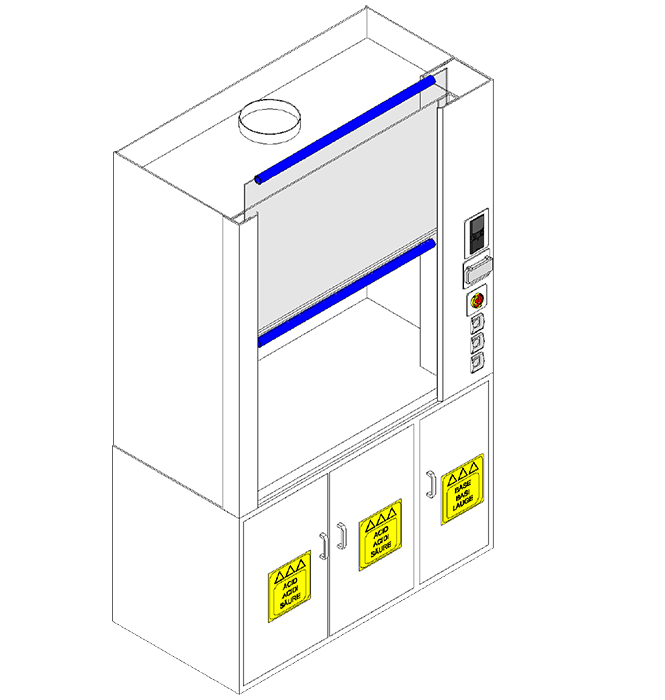 Cappa con mobiletto portante, totem laterale e inverter